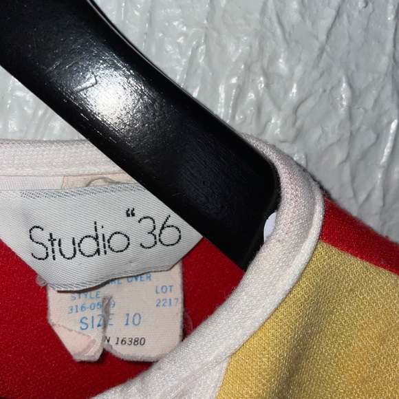 Vintage 90’s Studio 36 Color Block Midi Dress - Picture 4 of 4